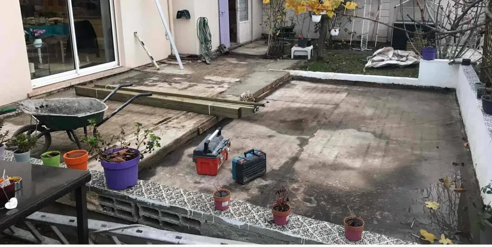 pose de terrasse  - avant
